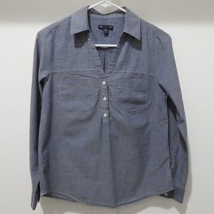 Gap Light Chambray Blue Swing Popover Shirt